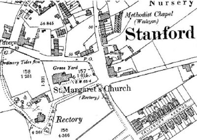 Location of Stanford Rectory from an 1897 Map